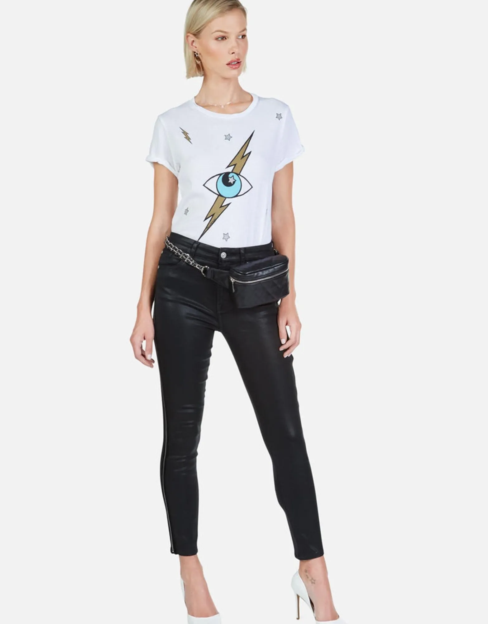 Shop Lightning Storm Eye S/S Tee W/ Back Cut-Out | Moxie By Women Short Sleeve