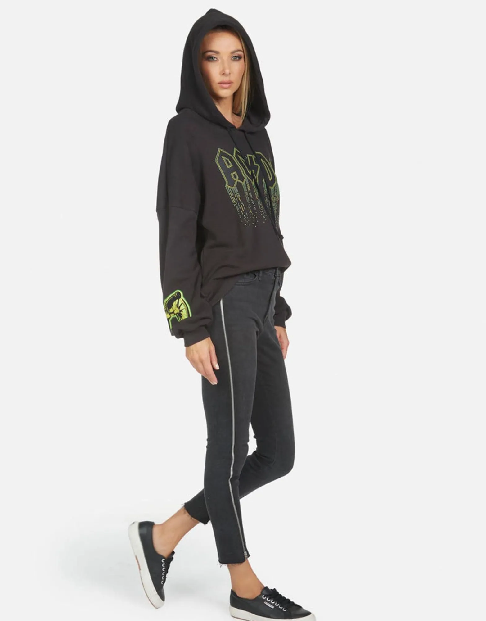 Sale Lila Ac/Dc Neon Stud Women Hoodies