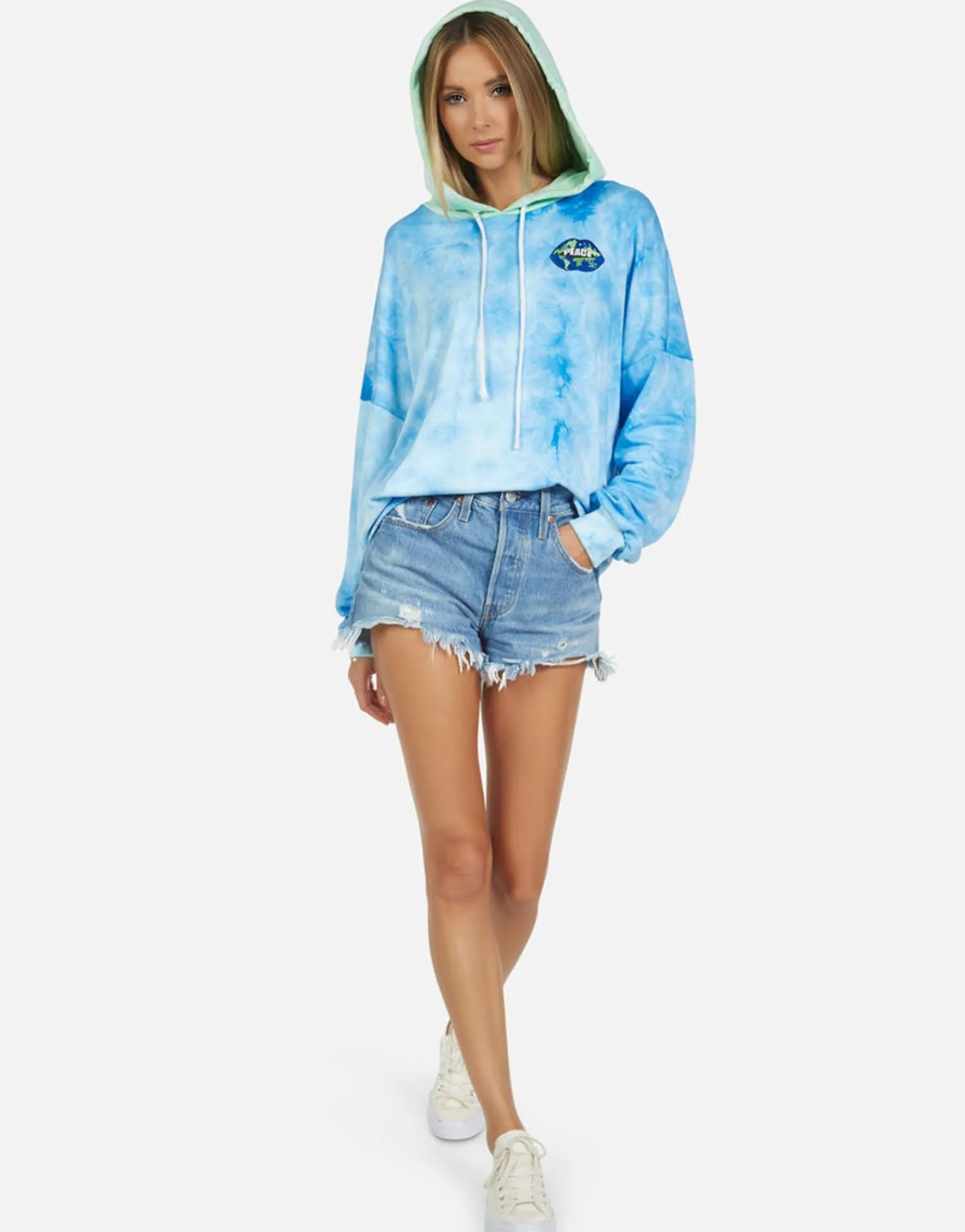 Shop Lila World Peace Lips Women Hoodies