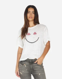 New Linnea Mushroom Happyface Women Short Sleeve