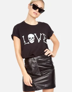New Love Bones Classic Tee W/ Holes In | Wof By Women Short Sleeve