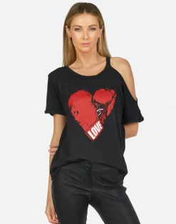 Cheap Love Boxing S/S One Shoulder Tee | Amara X By Women Short Sleeve