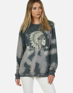 Flash Sale Love Skull Headdress L/S Raglan Pullover | Anela By Women Long Sleeve