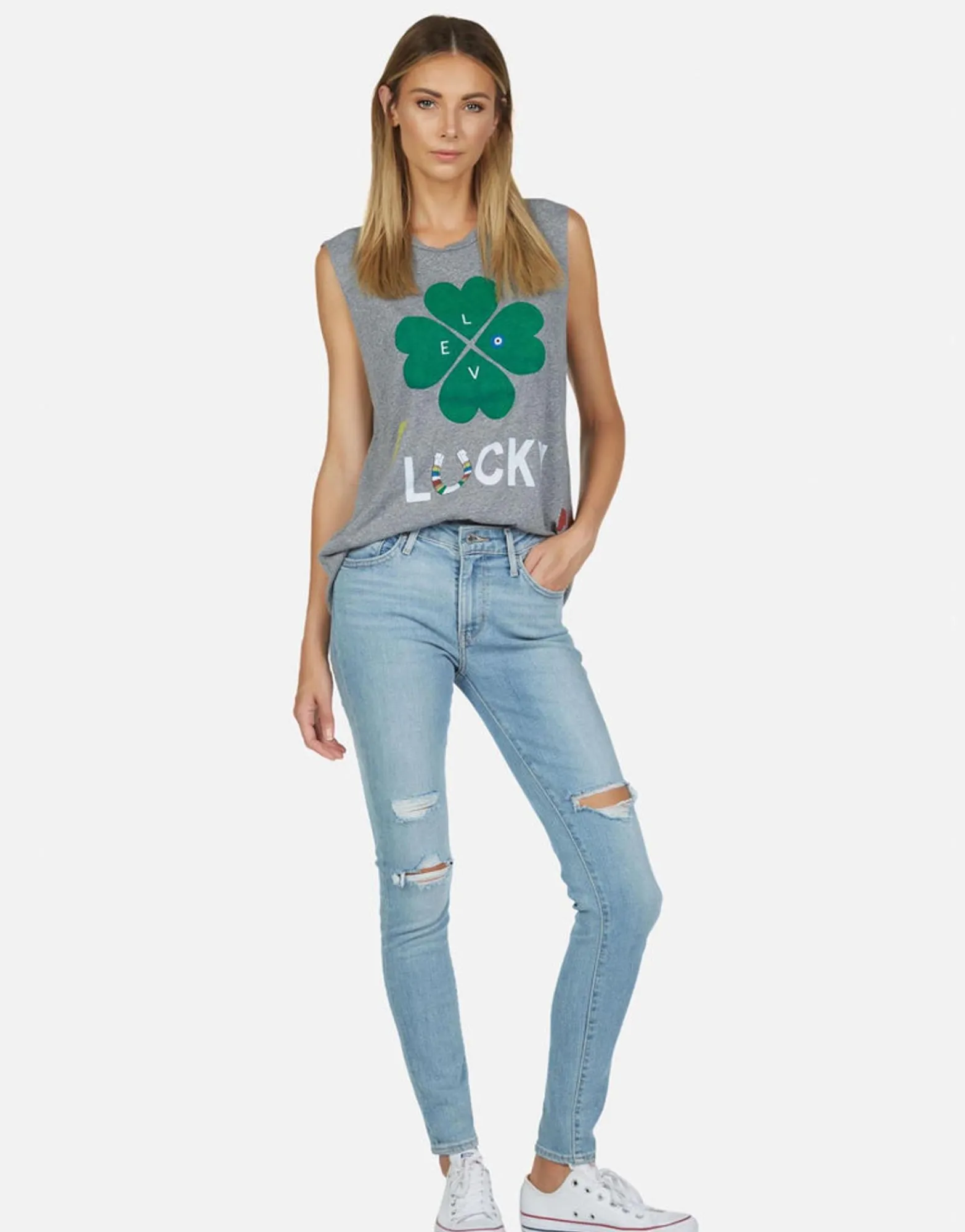 New Love Tribe Skull Scoop Neck Muscle Tank | Kel By Women Tanks