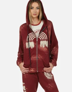 Cheap Love Tribe Skull Zip Up Hoodie | Koa By Women Hoodies