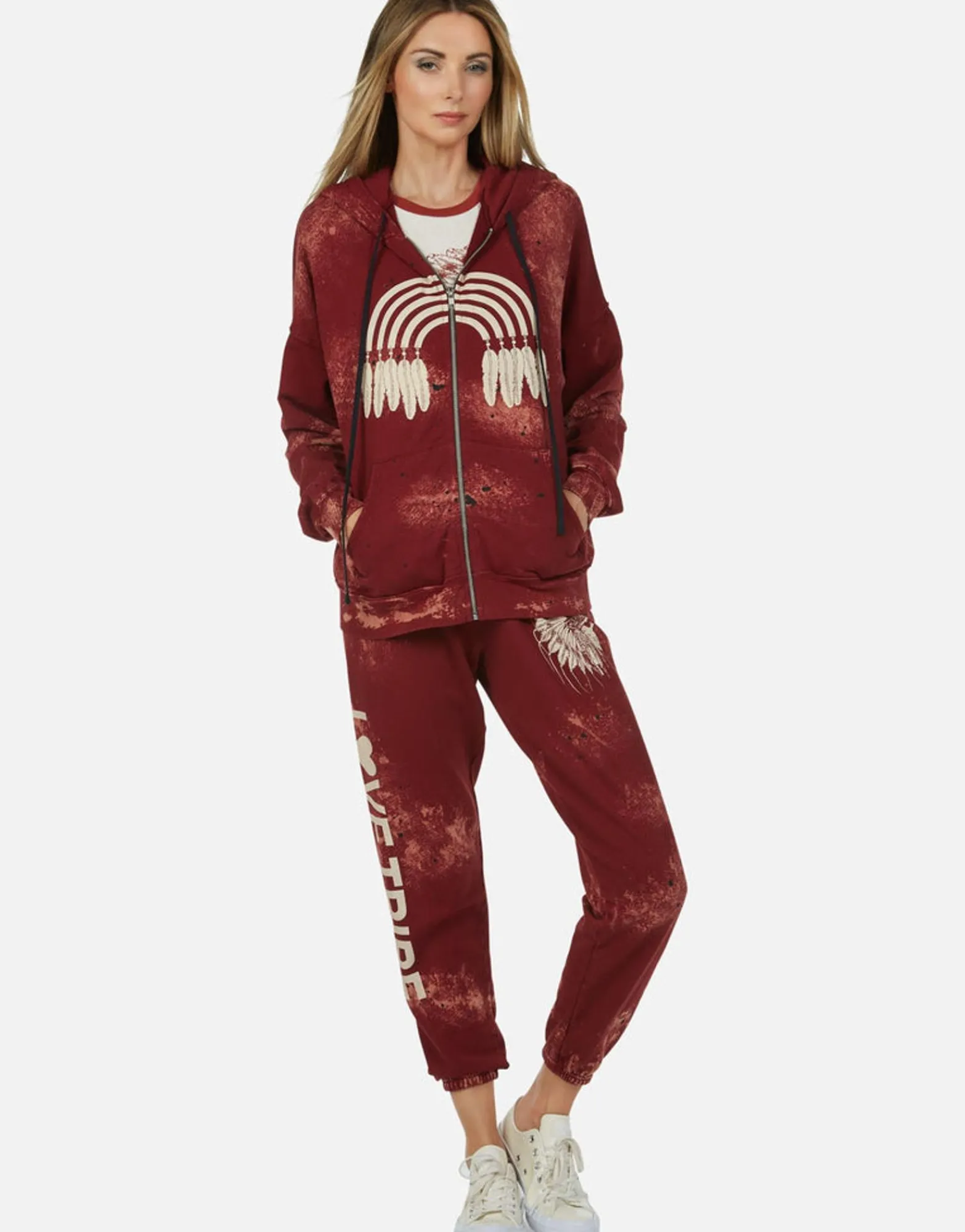 Cheap Love Tribe Skull Zip Up Hoodie | Koa By Women Hoodies