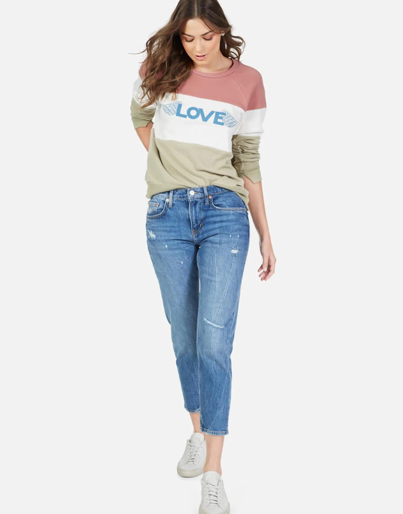 Cheap Love Wings L/S Color Block Pullover | Kiernan By Women Long Sleeve