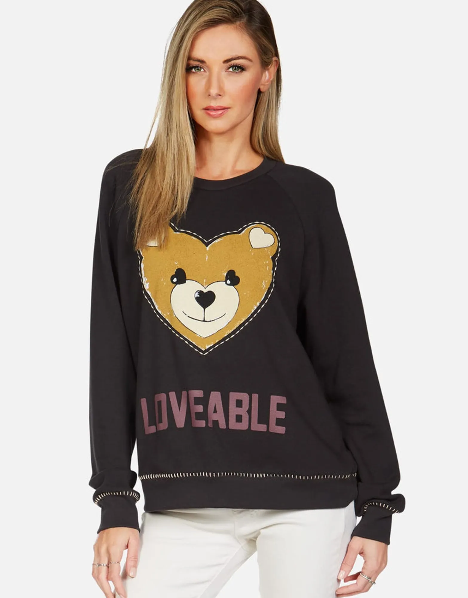 Online Loveable Heart Teddy L/S Raglan Pullover | Everly By Women Long Sleeve