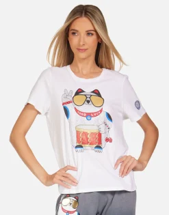 Best Sale Lucky Cat S/S Women'S Tee In | Croft By Women Short Sleeve