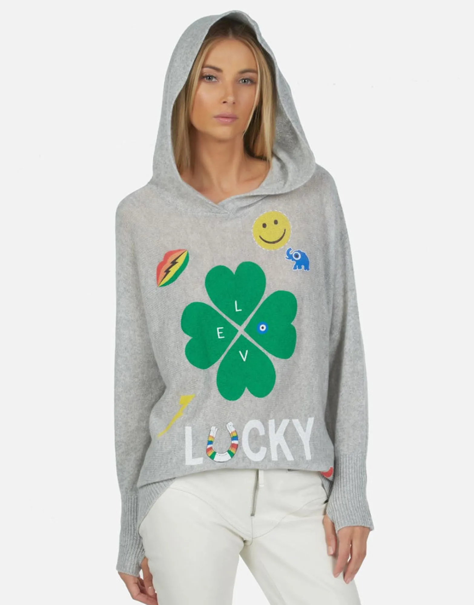 Flash Sale Lucky Clover Cashmere Pullover Hoodie | Namiko By Women Hoodies
