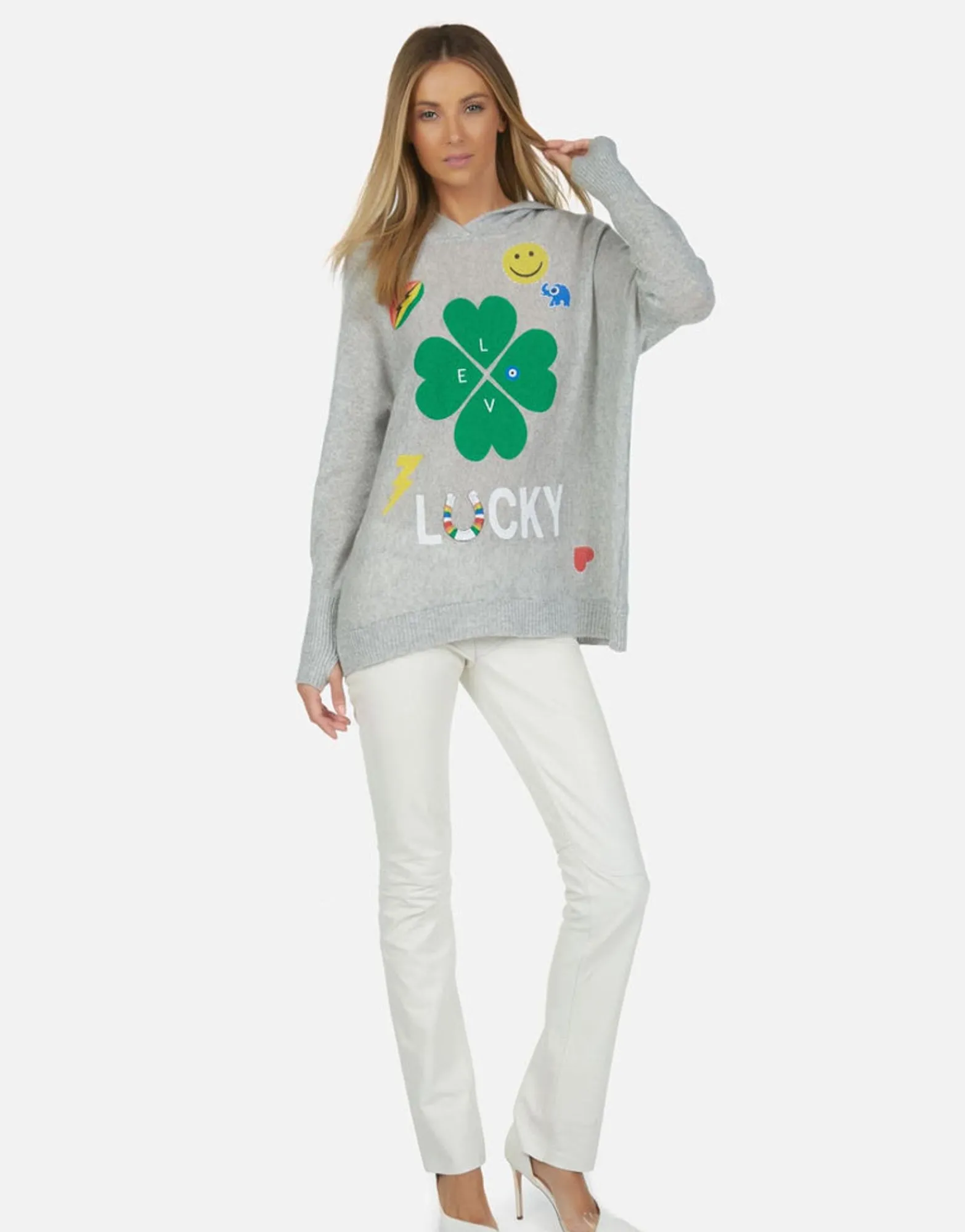 Flash Sale Lucky Clover Cashmere Pullover Hoodie | Namiko By Women Hoodies
