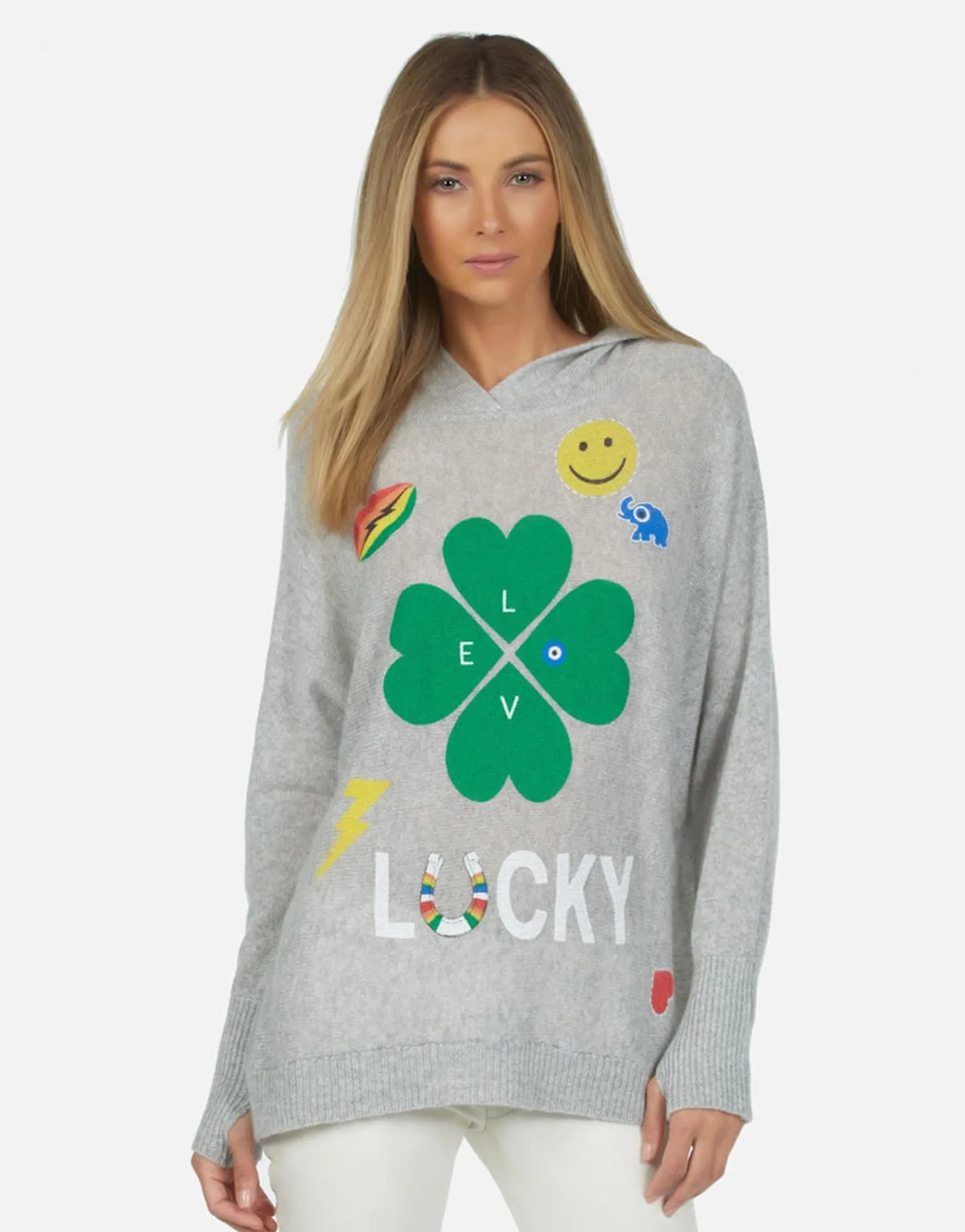 Flash Sale Lucky Clover Cashmere Pullover Hoodie | Namiko By Women Hoodies