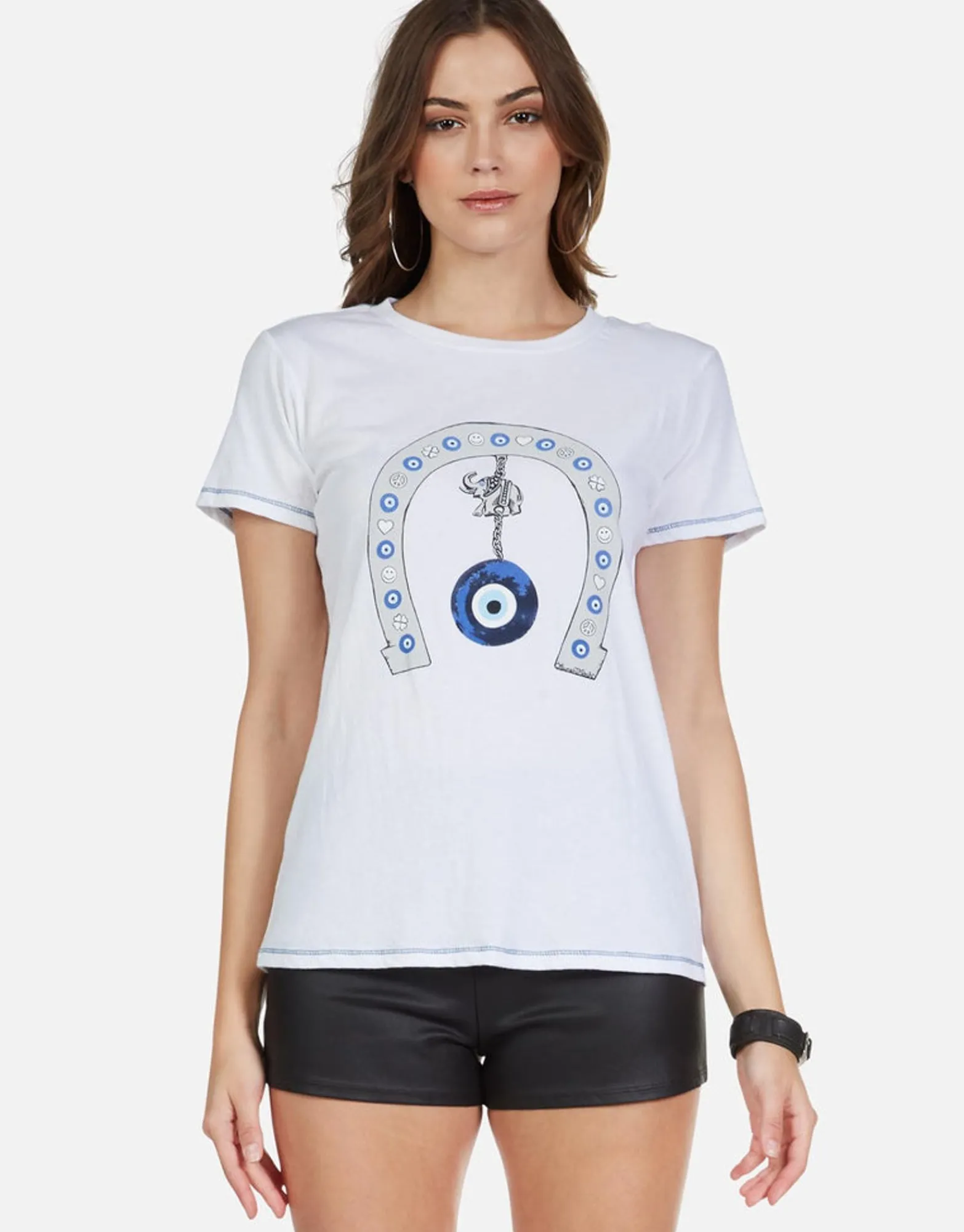 Best Sale Lucky Eye Horseshoe S/S Tee | Aviana By Women Short Sleeve