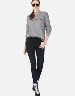 Hot Lucky In Love Oversized Drop Shoulder Pullover W/ Holes | Flora Women Long Sleeve