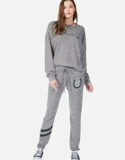 Hot Lucky In Love Oversized Drop Shoulder Pullover W/ Holes | Flora Women Long Sleeve