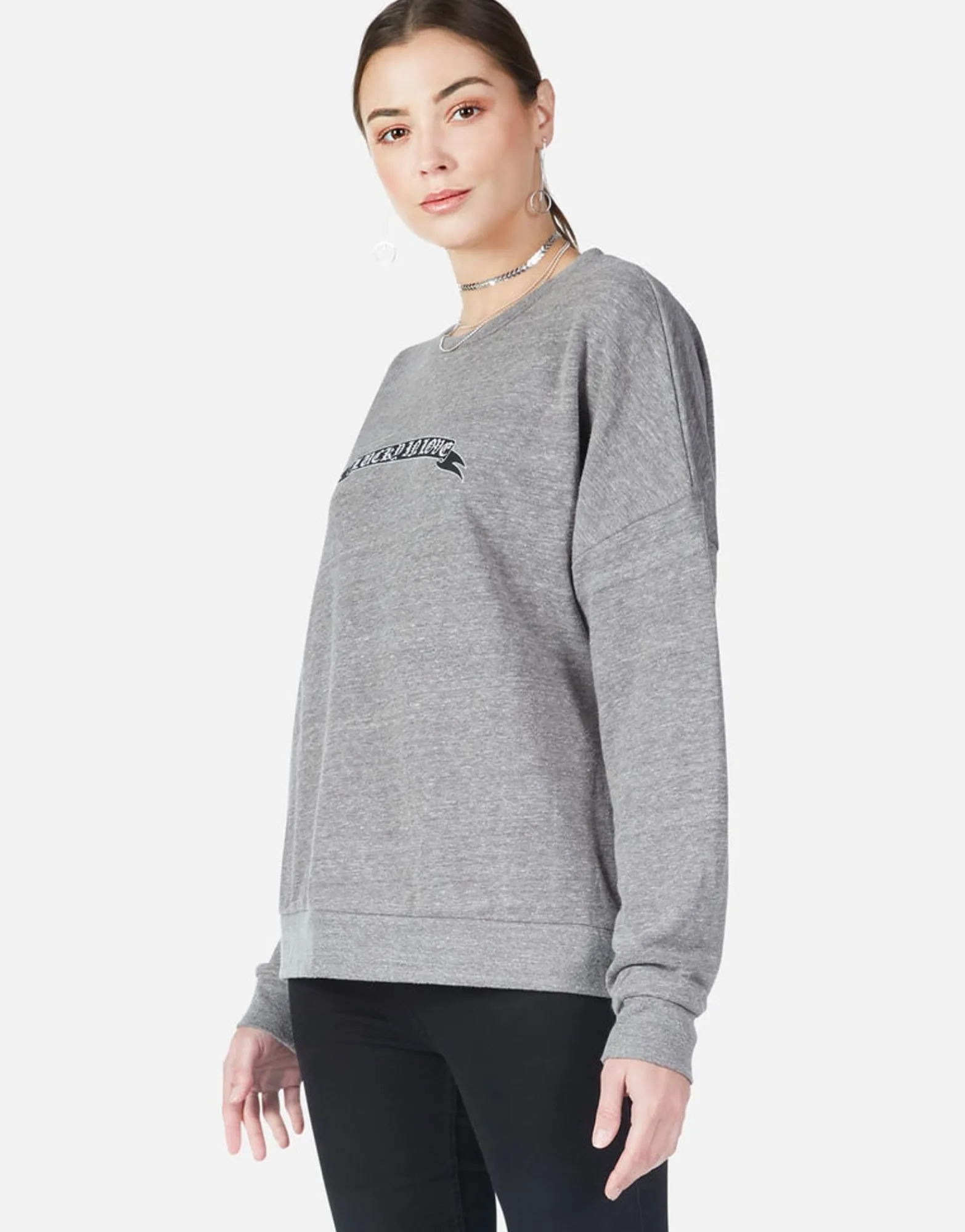 Hot Lucky In Love Oversized Drop Shoulder Pullover W/ Holes | Flora Women Long Sleeve