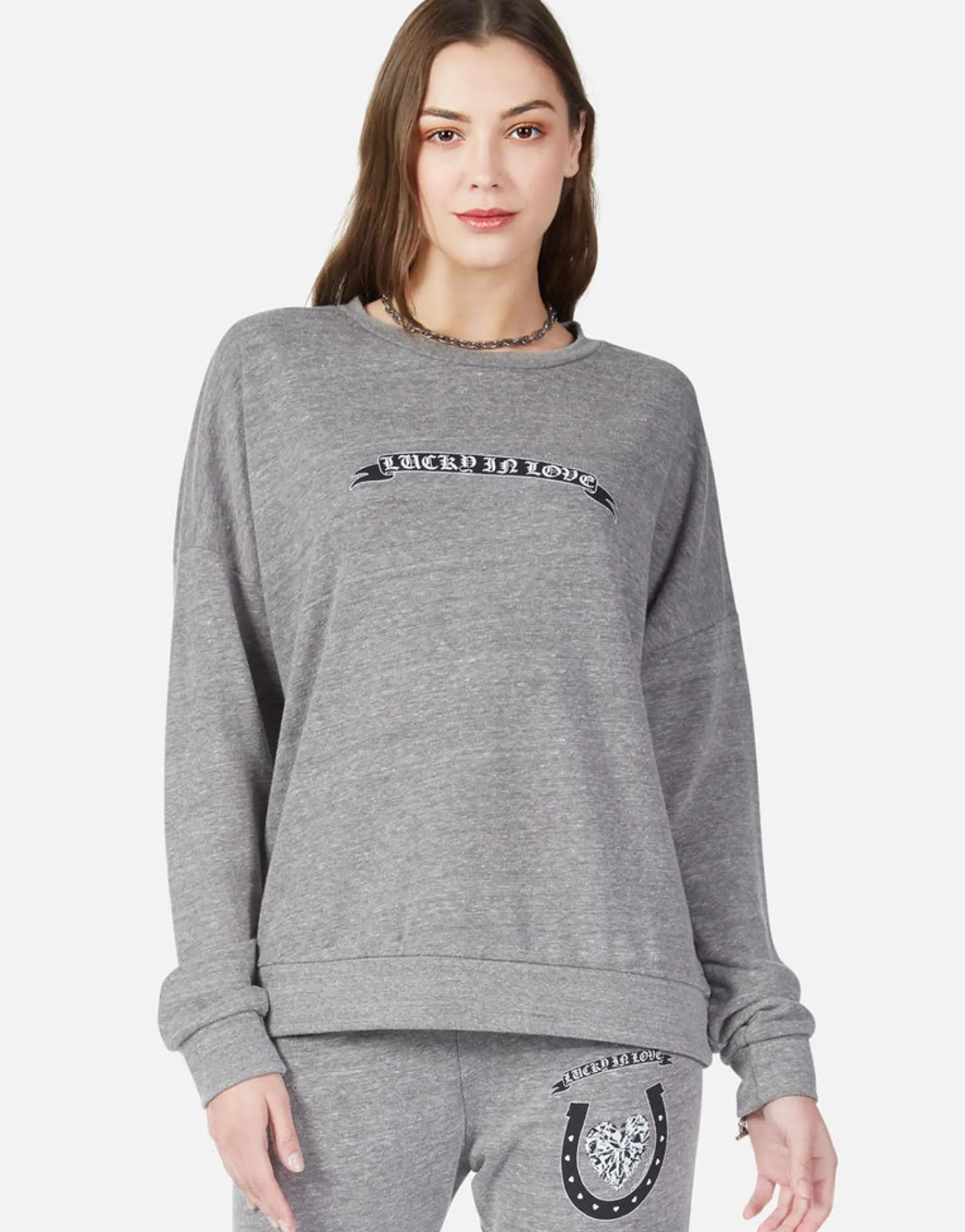 Hot Lucky In Love Oversized Drop Shoulder Pullover W/ Holes | Flora Women Long Sleeve