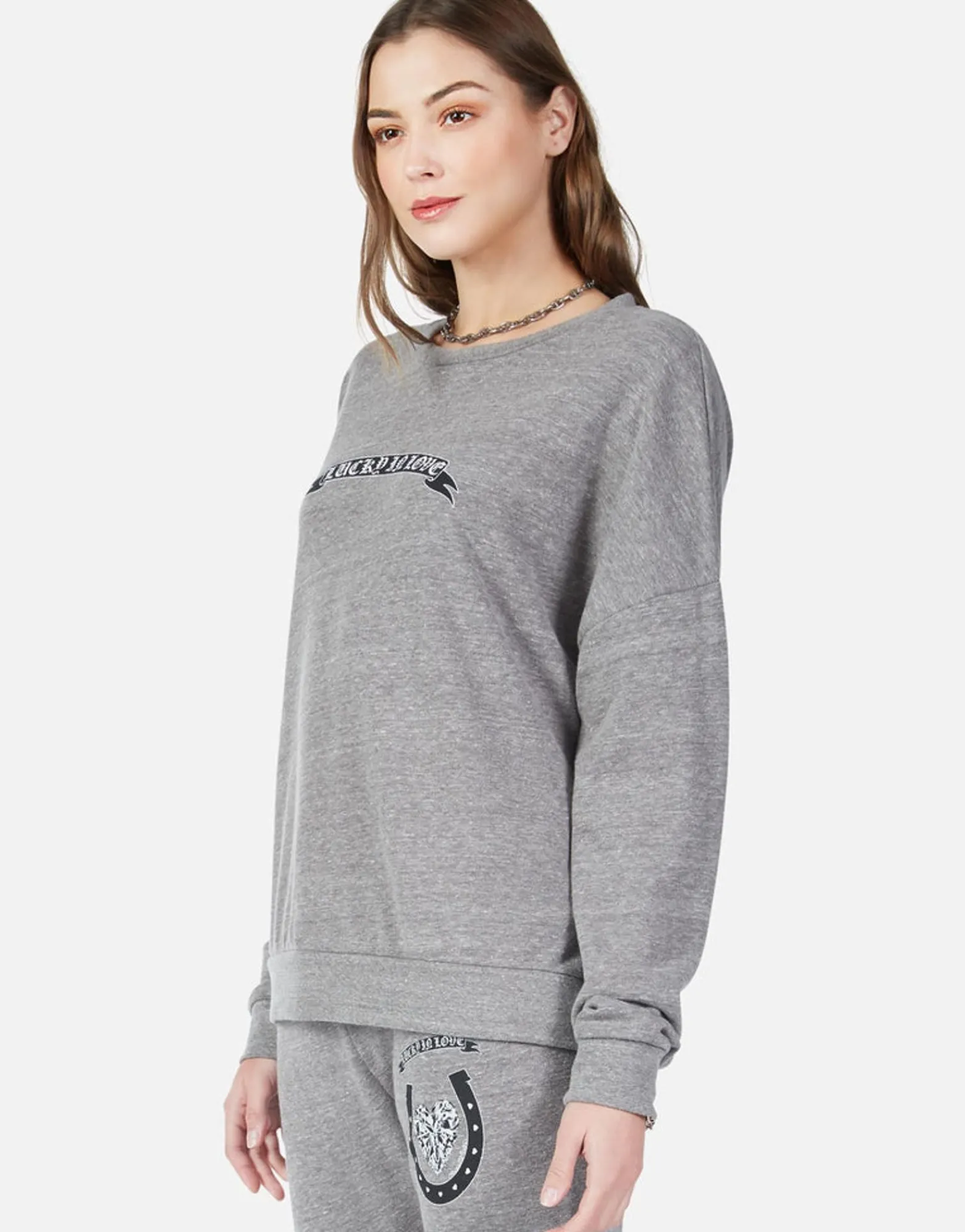 Hot Lucky In Love Oversized Drop Shoulder Pullover W/ Holes | Flora Women Long Sleeve