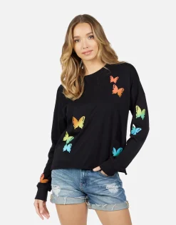 Fashion Luella Rainbow Butterflies Women Long Sleeve