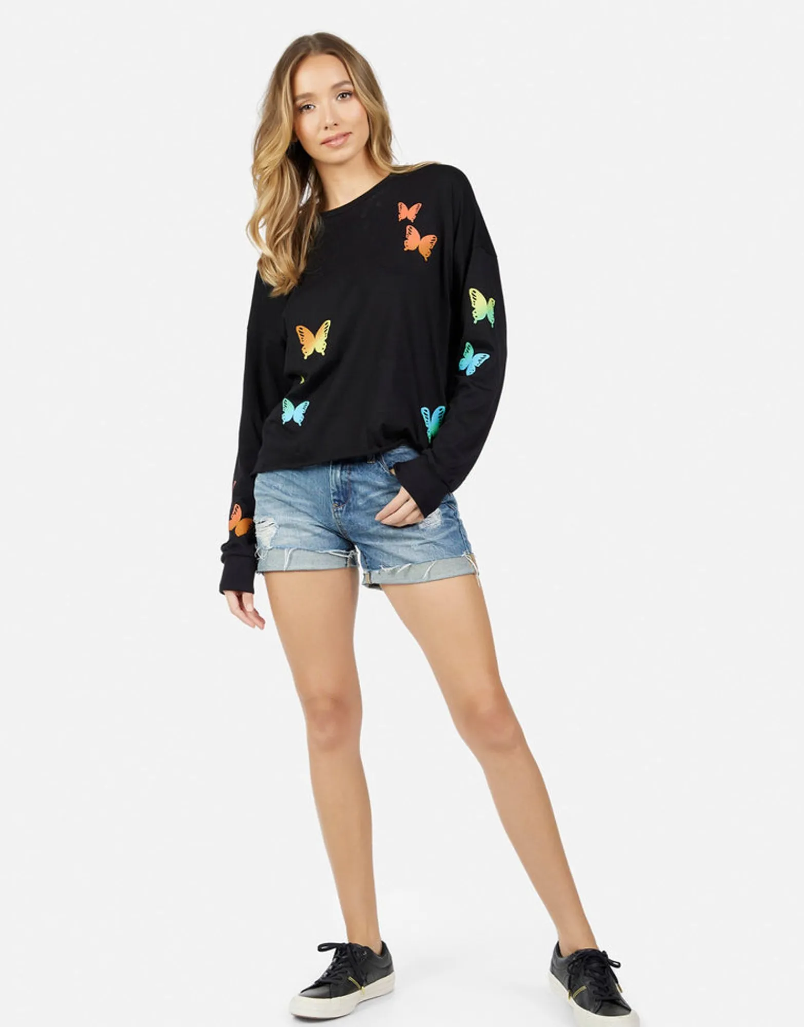 Fashion Luella Rainbow Butterflies Women Long Sleeve