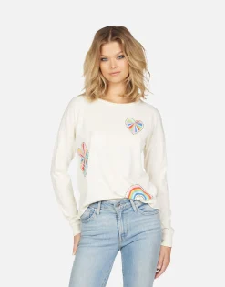 Shop Luella Studded Stripe Peace Women Long Sleeve
