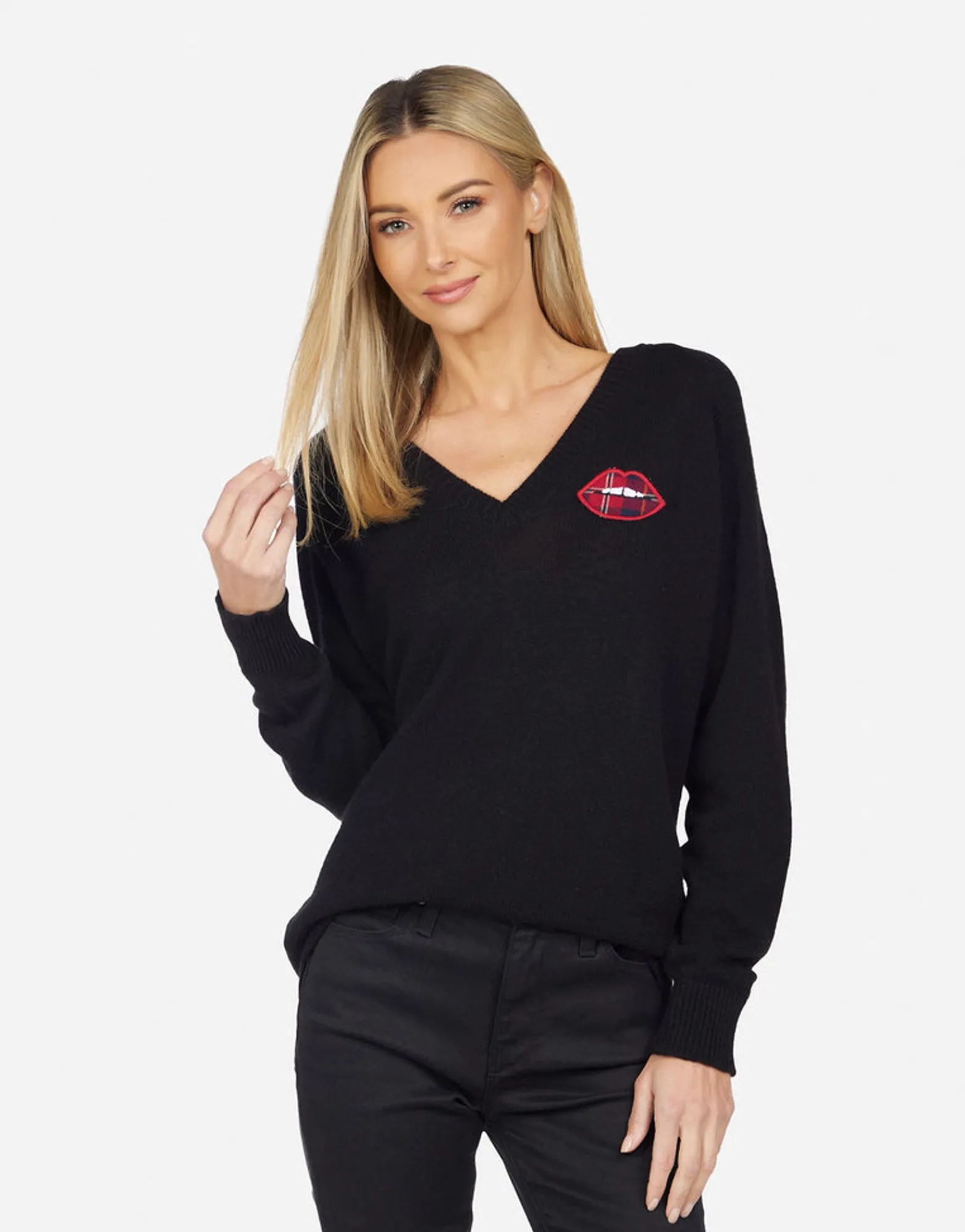 Cheap Macall Plaid Lip Women Sweaters & Knits