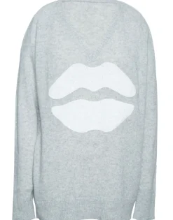 Cheap Macall White Mouth Oversized V-Neck Cashmere Sweater For Women Women Sweaters & Knits