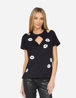 Online Magda Scattered Lips Women Short Sleeve