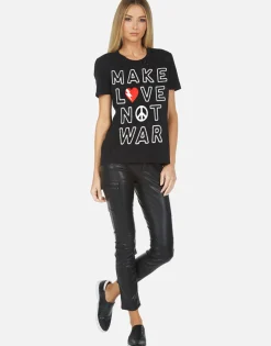 Discount Make Love Not War Classic Tee W/ Holes | Wolf X By Women Short Sleeve