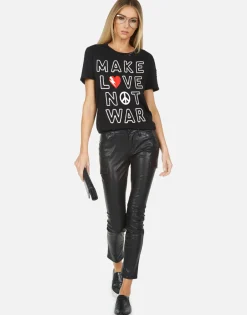 Discount Make Love Not War Classic Tee W/ Holes | Wolf X By Women Short Sleeve