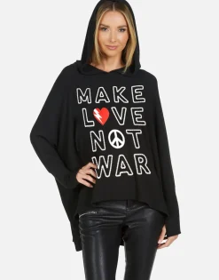 Hot Make Love Not War Oversized Hoodie | Wilma X By Women Hoodies
