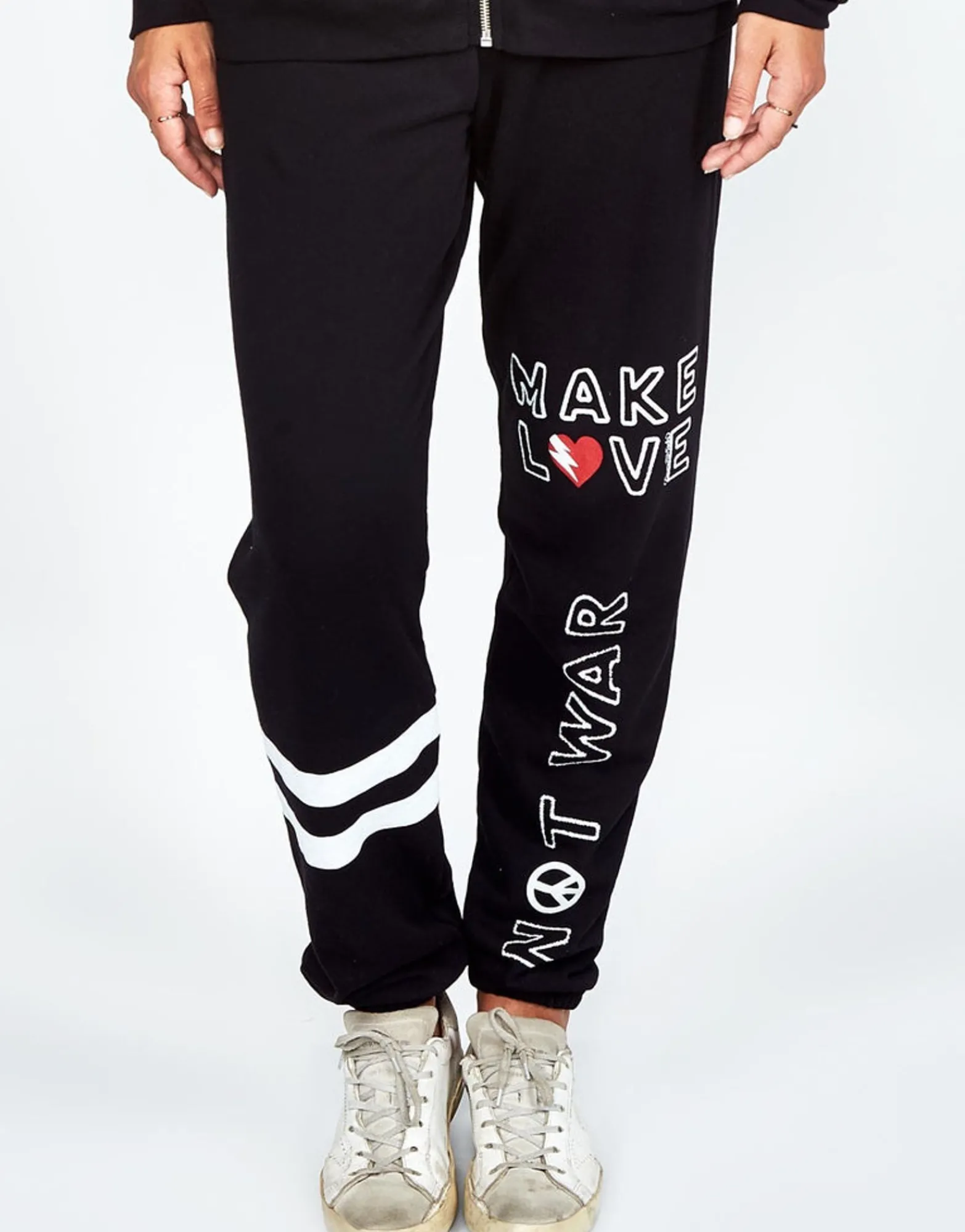 Hot Make Love Not War Sweatpant | Gia By Women Long Sweatpants