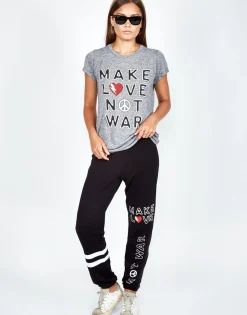 Hot Make Love Not War Sweatpant | Gia By Women Long Sweatpants