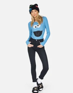 Fashion Mckinley Crystal Cookie Monster Women Long Sleeve