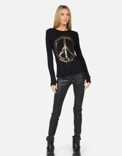 Fashion Mckinley Foil Chain Peace Women Long Sleeve