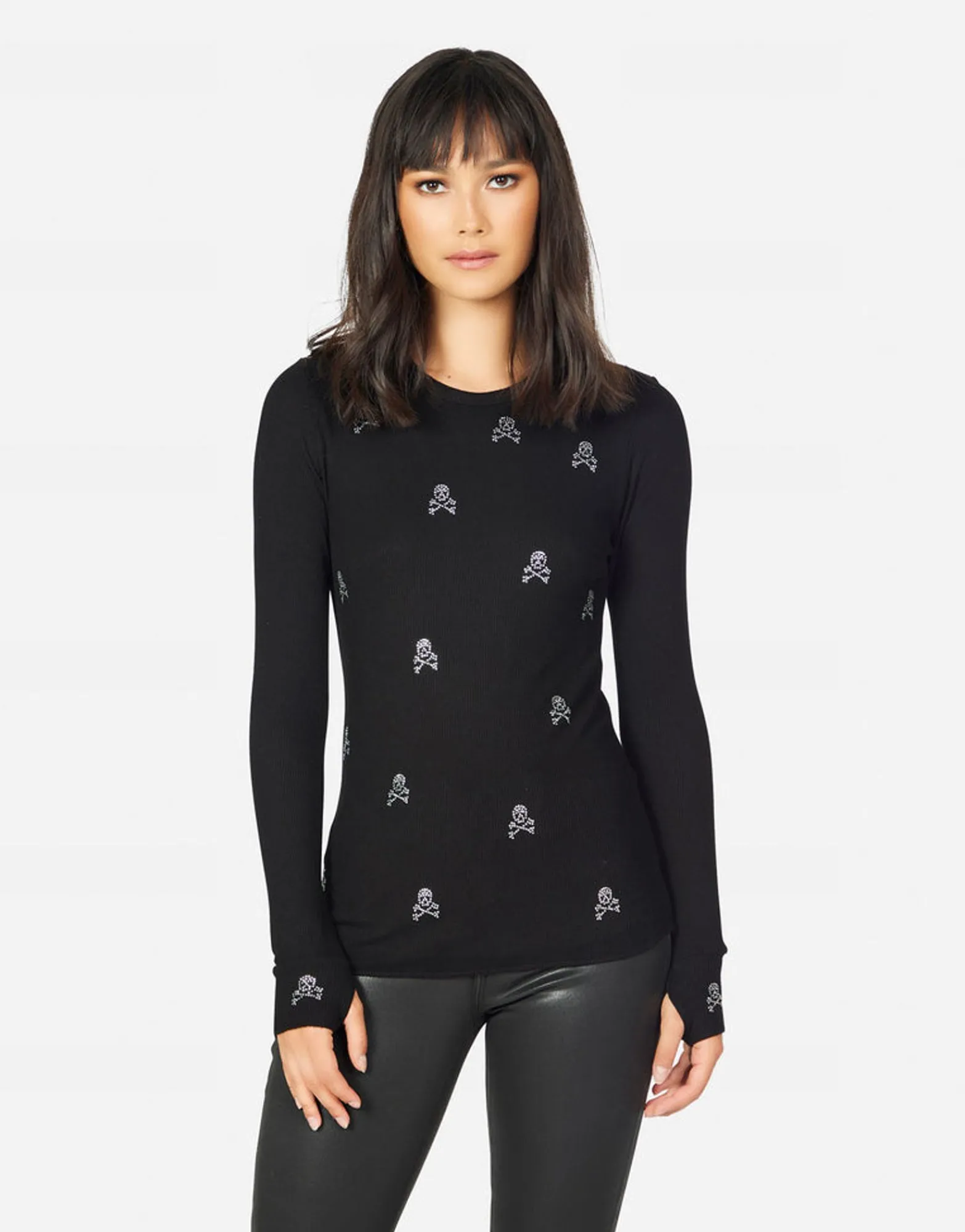 Online Mckinley Mini Crystal Cross Bone Skulls Women Long Sleeve