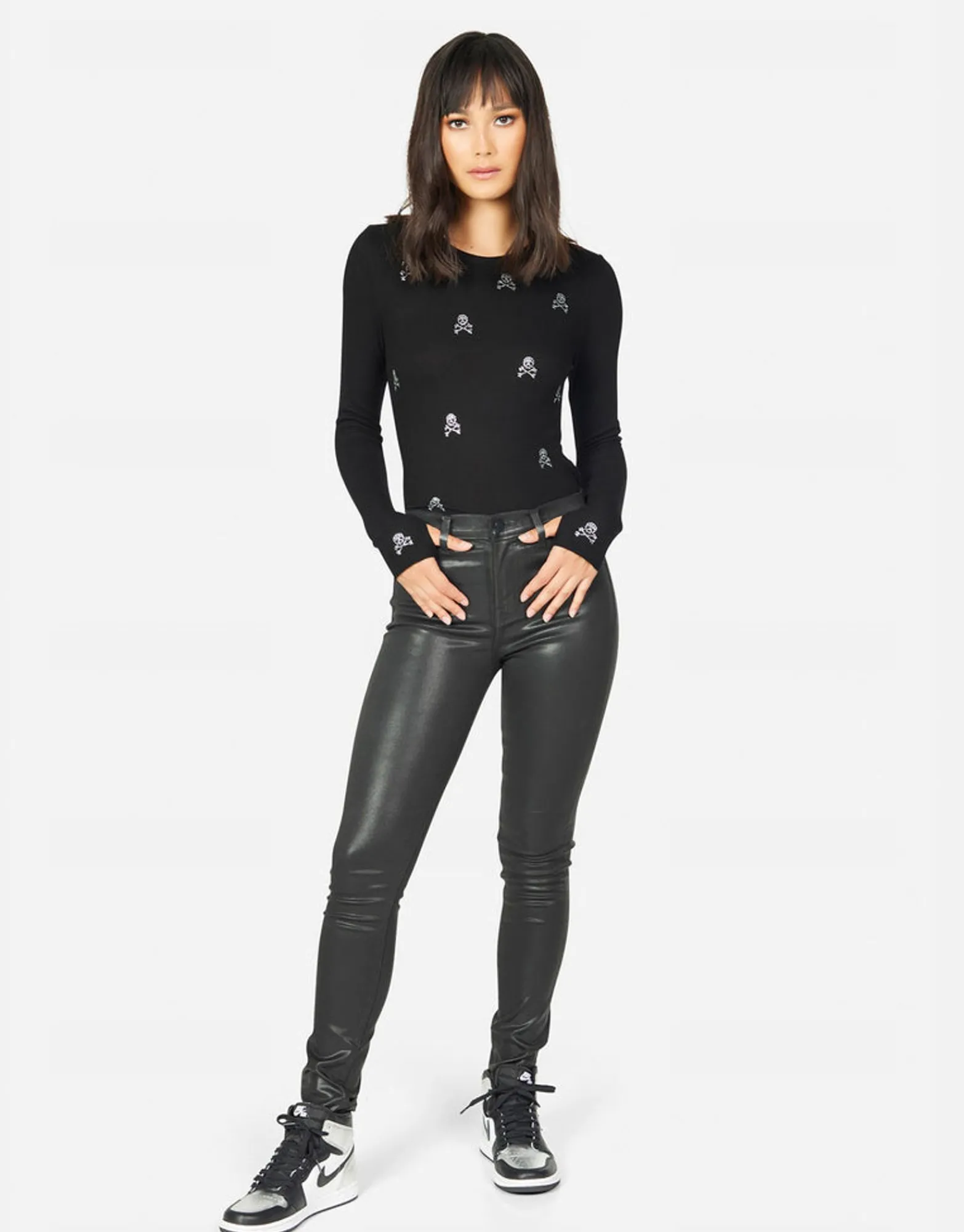Online Mckinley Mini Crystal Cross Bone Skulls Women Long Sleeve