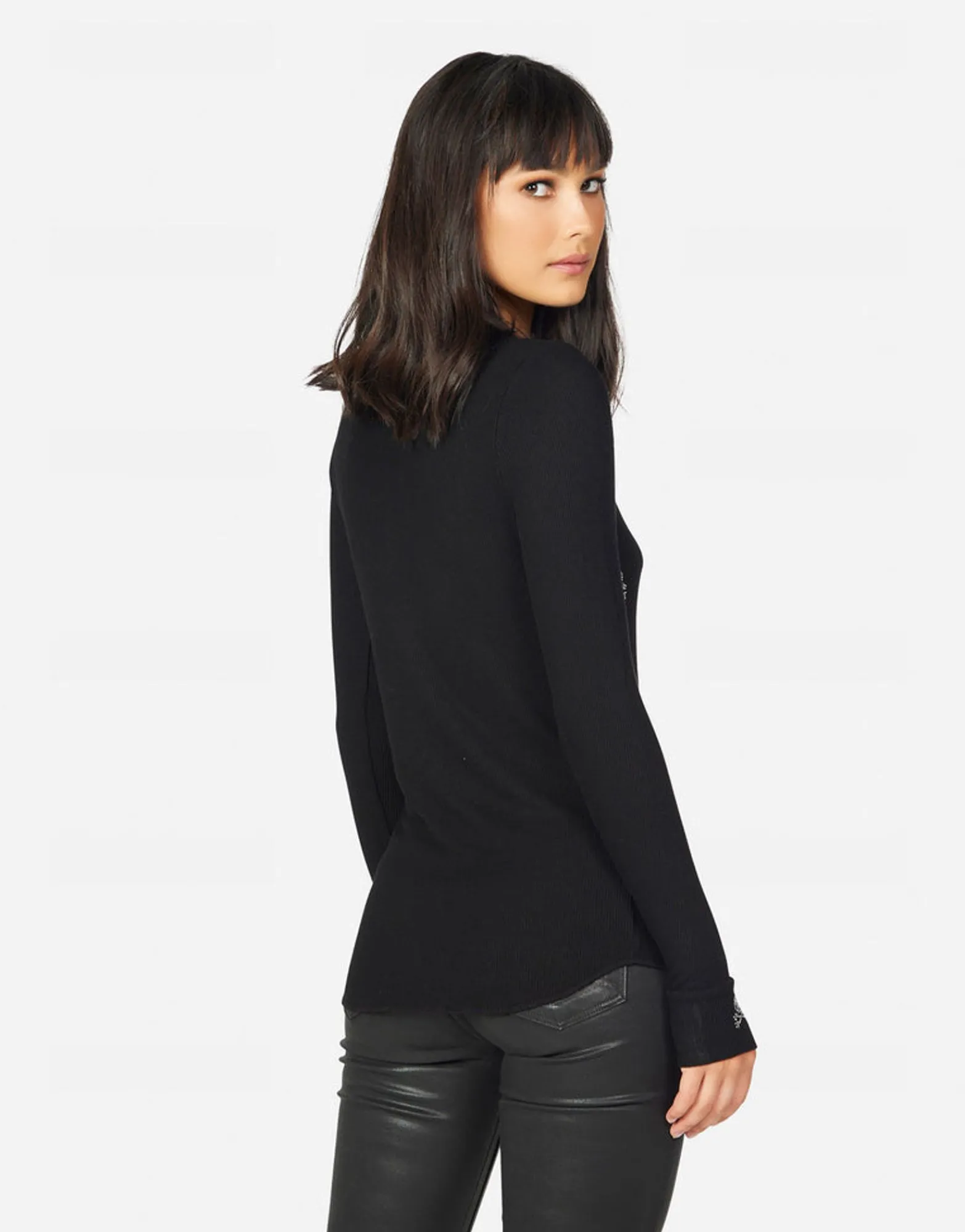 Online Mckinley Mini Crystal Cross Bone Skulls Women Long Sleeve