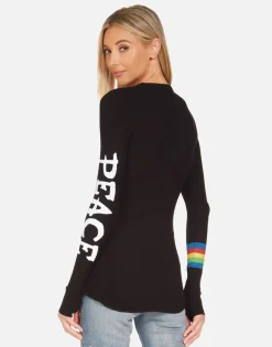 Cheap Mckinley Rainbow Peace Skull Women Long Sleeve