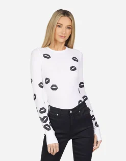 Best Mckinley Scattered Lips Women Long Sleeve