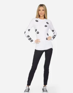 Best Mckinley Scattered Lips Women Long Sleeve