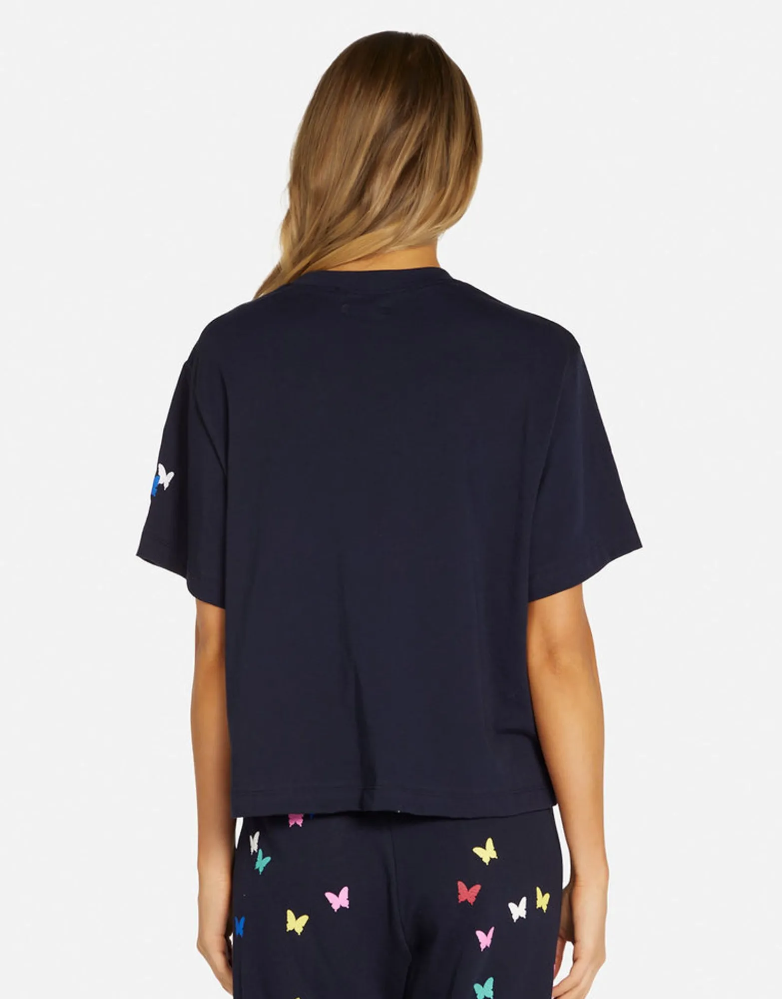 Outlet Mini Butterflies Boxy Crop Tee In | Rue By Women Short Sleeve