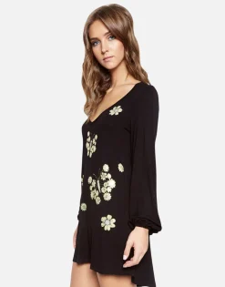 Online Mini Sunflower Butterfly V-Neck Dress | Cosette By Women Dresses