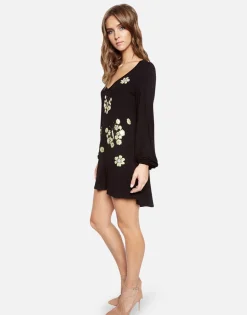 Online Mini Sunflower Butterfly V-Neck Dress | Cosette By Women Dresses