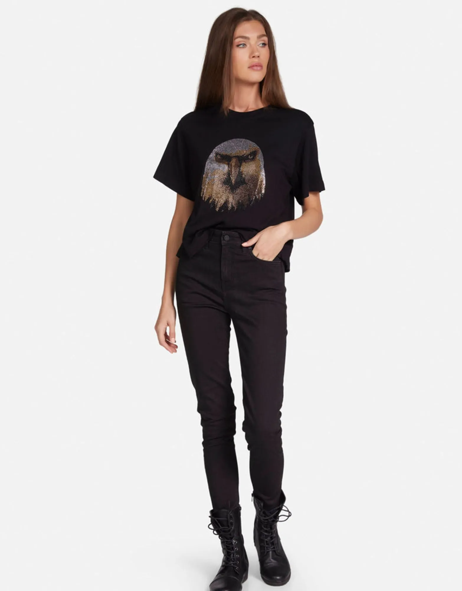 Cheap Moshi Eagle Head Boxy Crop Tee In | Rue By Women Short Sleeve