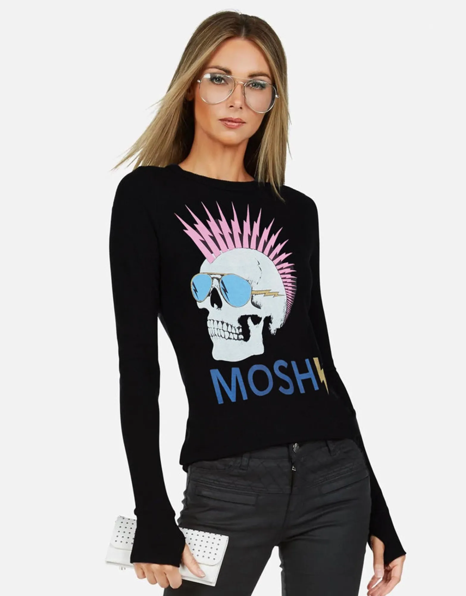 Sale Moshi Lightning Skull L/S Fitted Thermal | Mckinley Women Long Sleeve