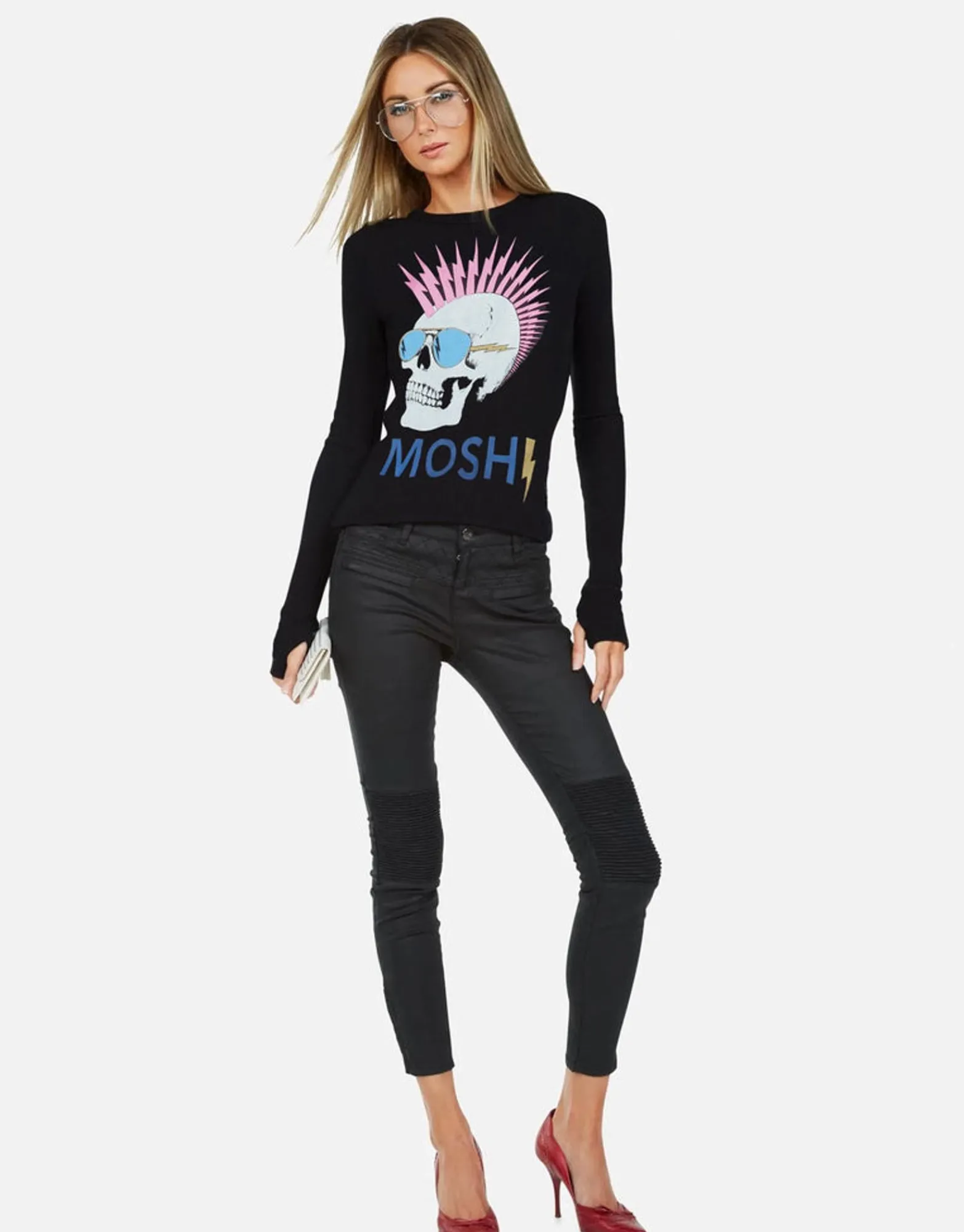 Sale Moshi Lightning Skull L/S Fitted Thermal | Mckinley Women Long Sleeve