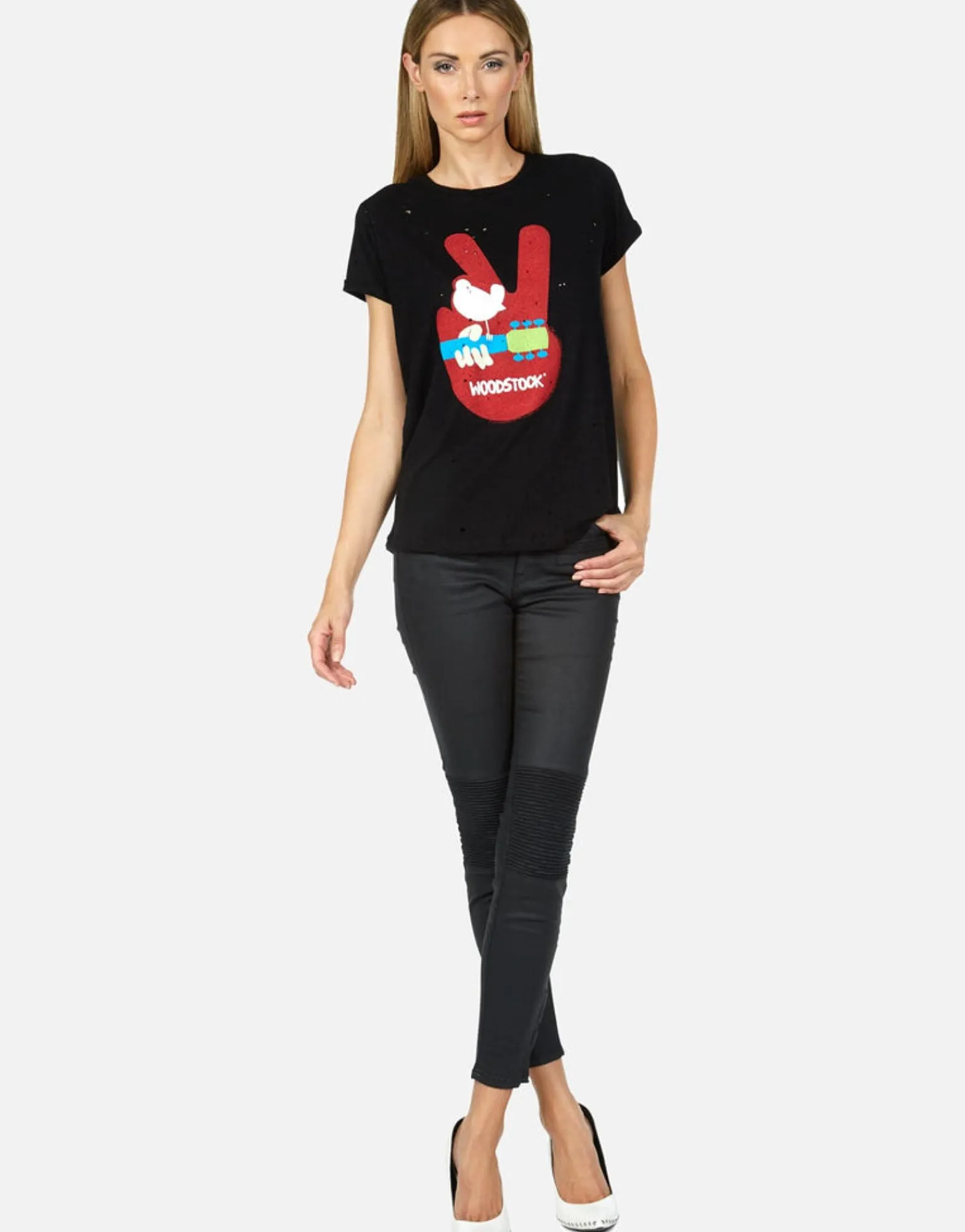 Online Moshi Lightning Skull Vintage Tee | Bess By Women Short Sleeve