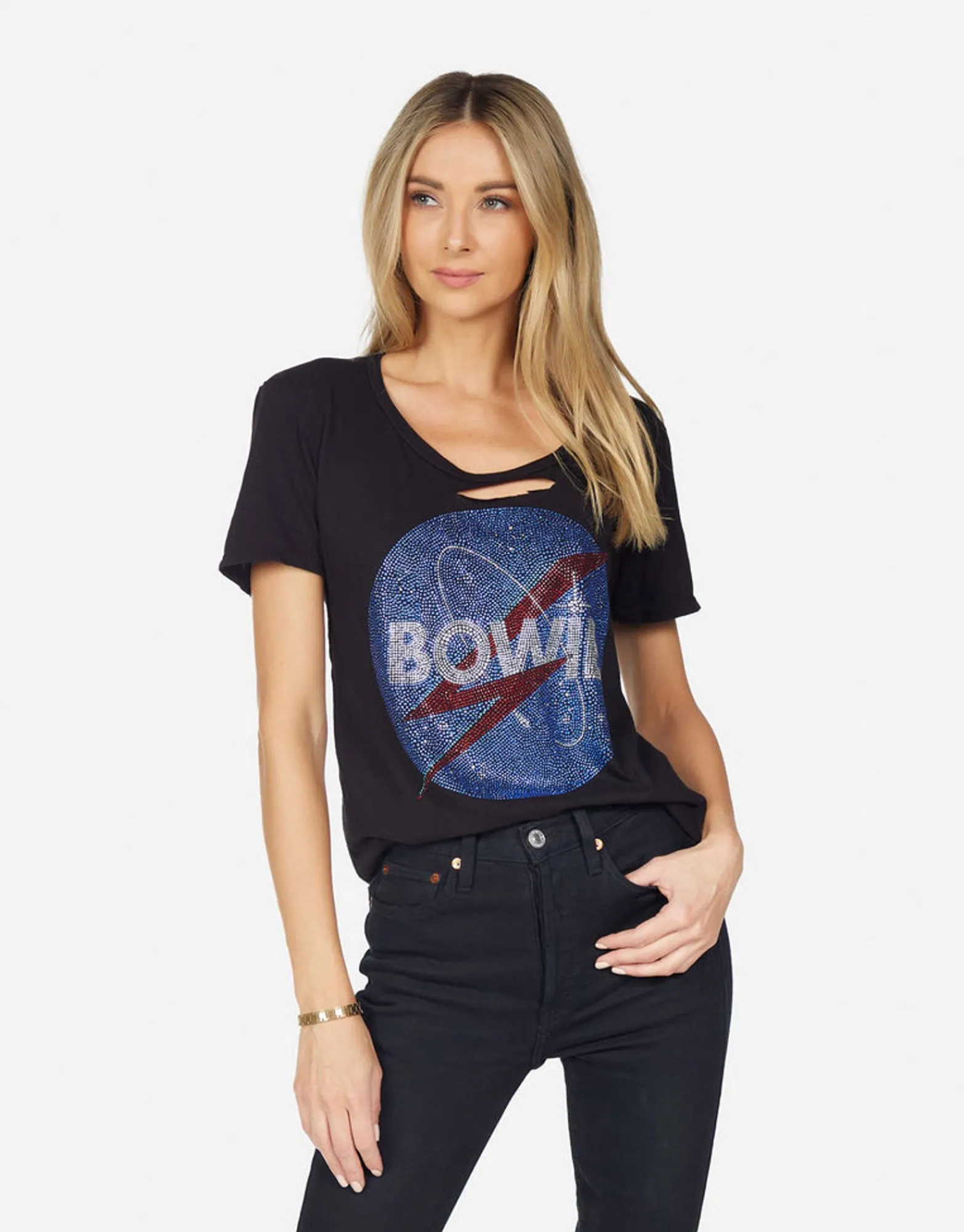 Cheap Myra Crystal Bowie Space Women Short Sleeve