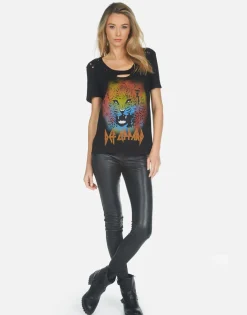 Best Myra Def Leppard Leopard Women Short Sleeve